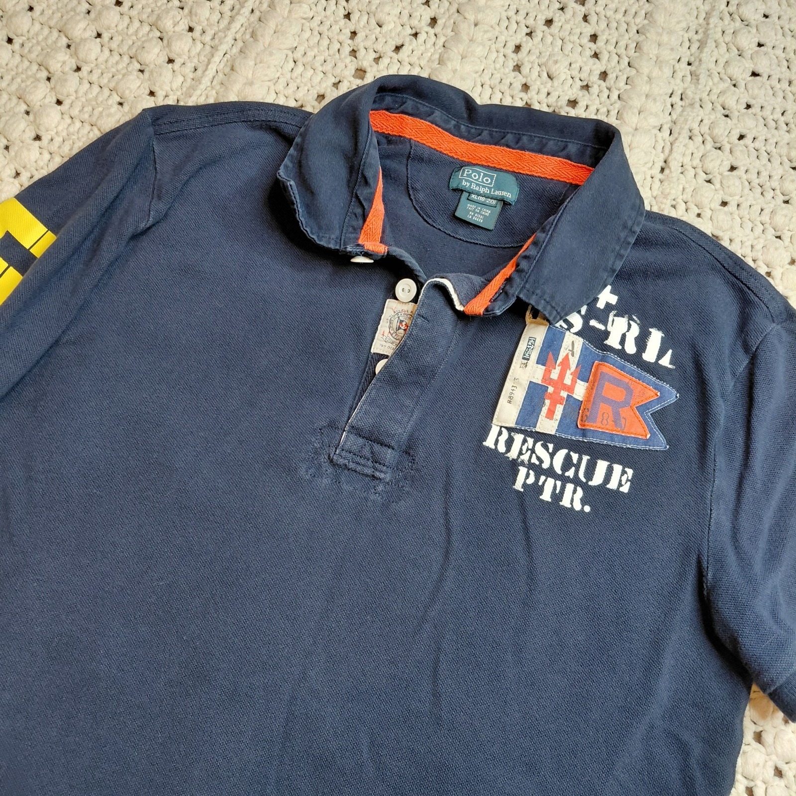 Vtg Polo Ralph Lauren Shirt Kids 2xl 16/18 Youth Mens S Streetwear Sleeve Hits